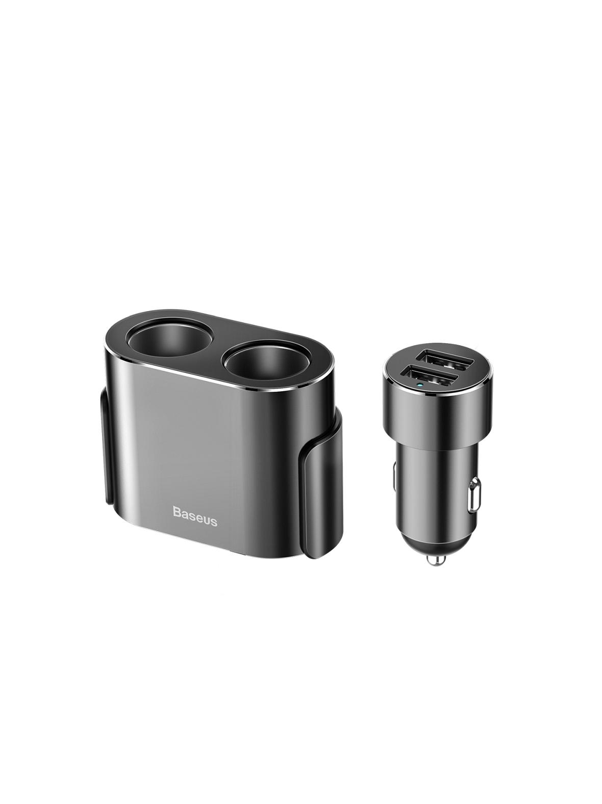 BASEUS ładowarka samochodowa 2 x USB A + 2 x gniazdo zapalniczki 80W 3,1A CRDYQ-01 czarna