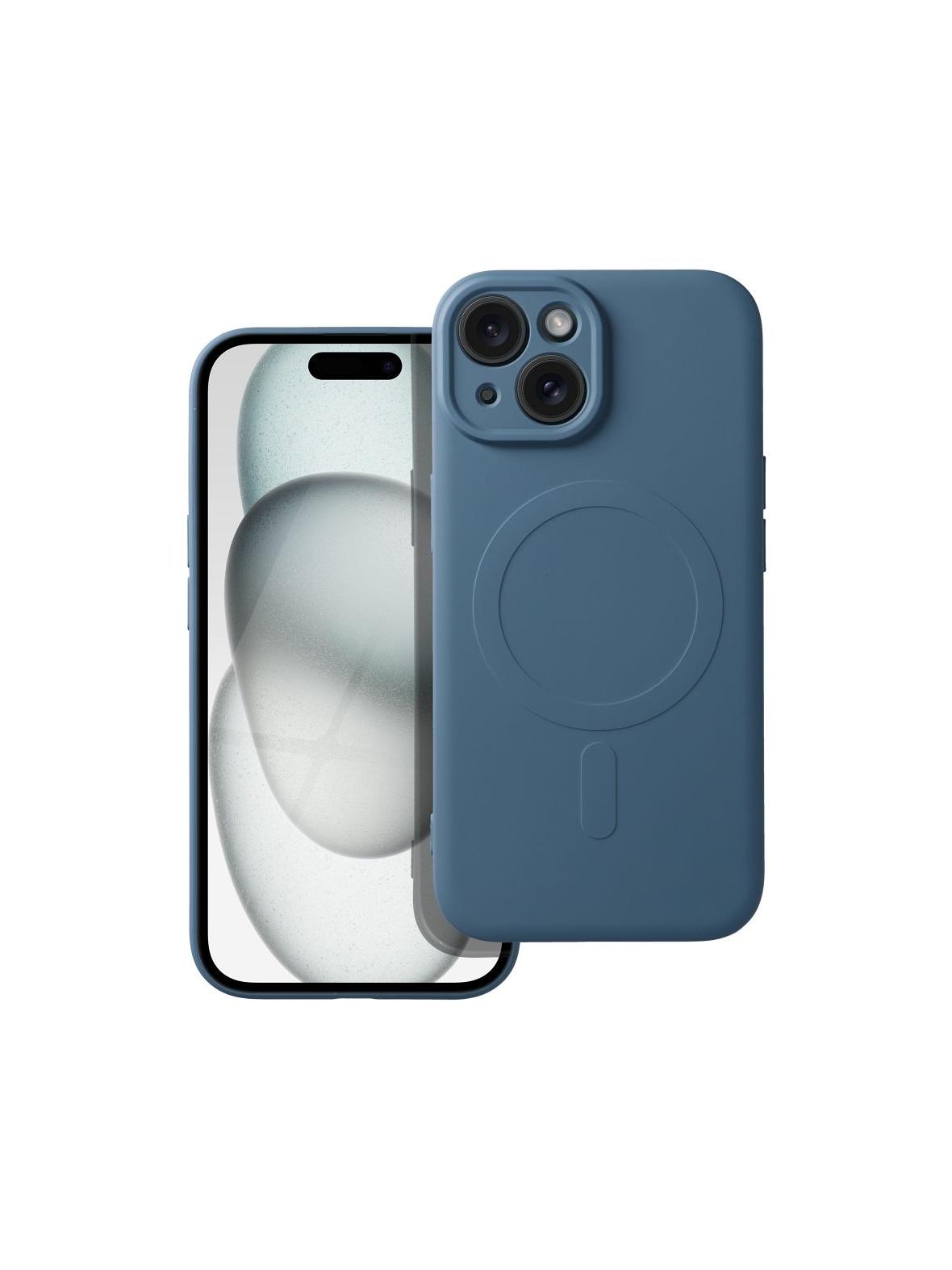 Futerał SILICONE MAG COVER kompatybilny z MagSafe do IPHONE 15 niebieski