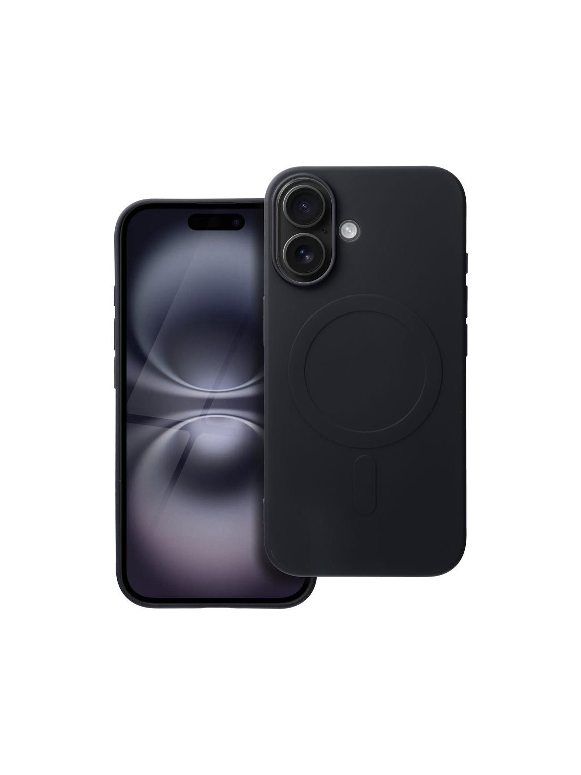 Futerał SILICONE MAG COVER (big hole) kompatybilny z MagSafe do IPHONE 16 czarny