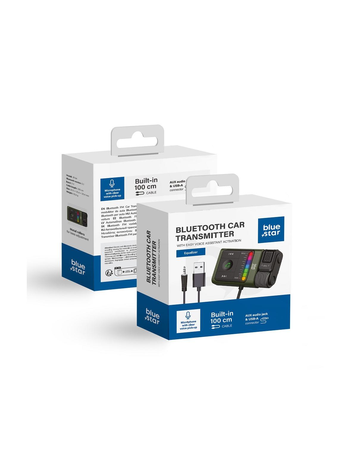 Transmiter samochodowy bluetooth Blue Star Equalizer BT64 czarny