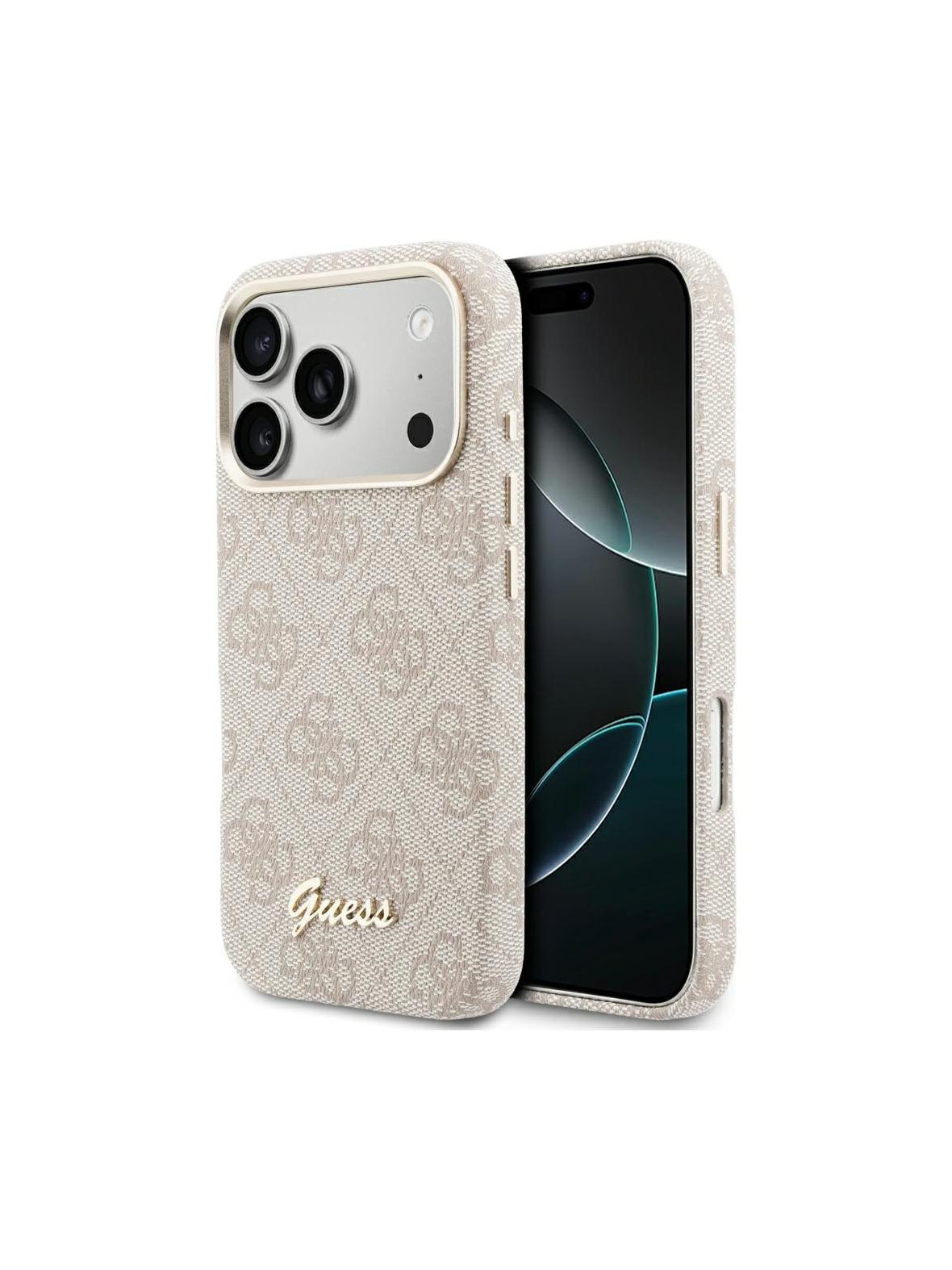 GUESS futerał do IPHONE 17 Pro Max kompatybilny z MagSafe GUHMP17X5P4FWMSP (PU FW 4G Script) różowy