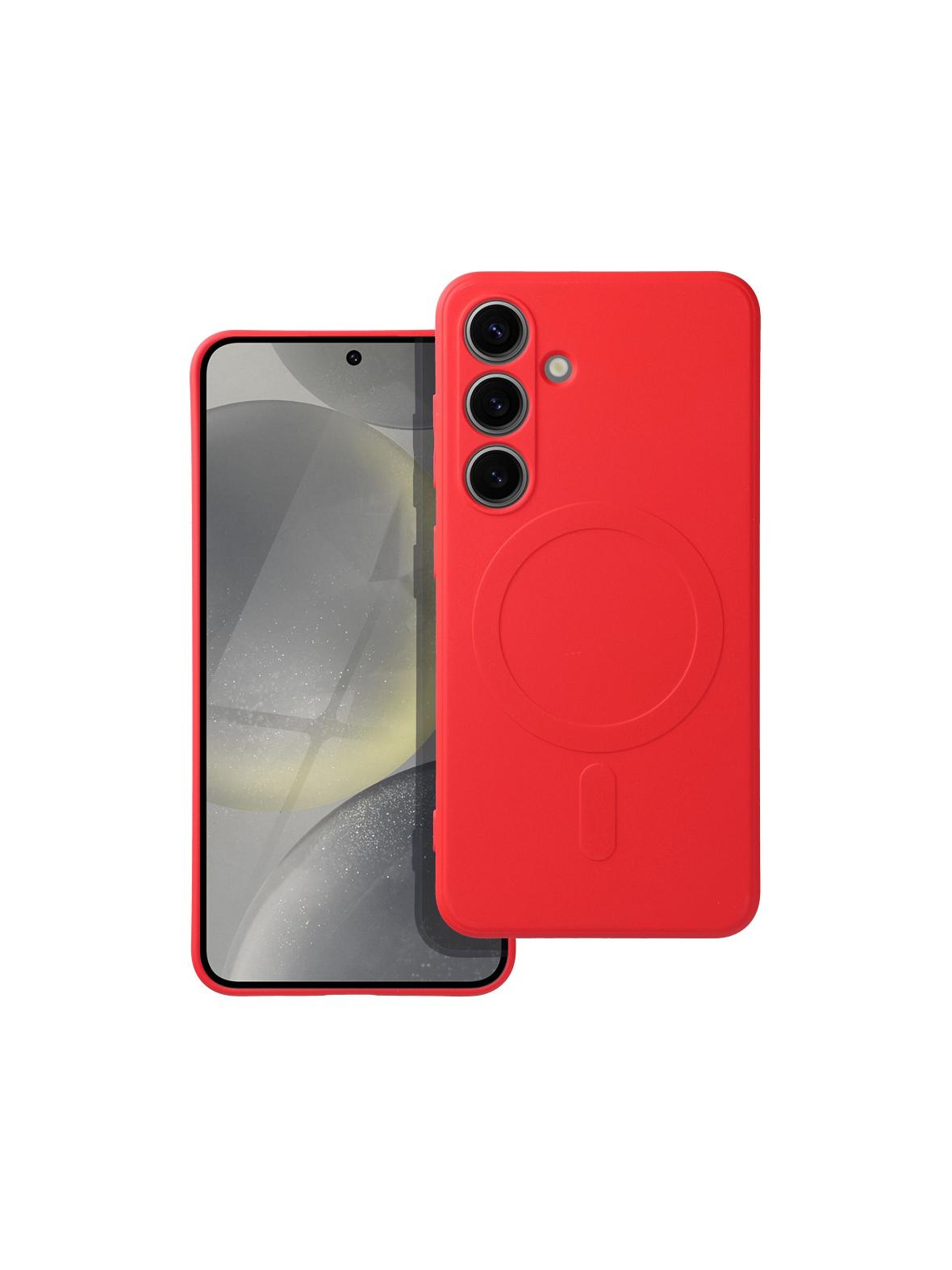 Futerał SILICONE MAG COVER (big hole) kompatybilny z MagSafe do SAMSUNG S26 Plus czerwony