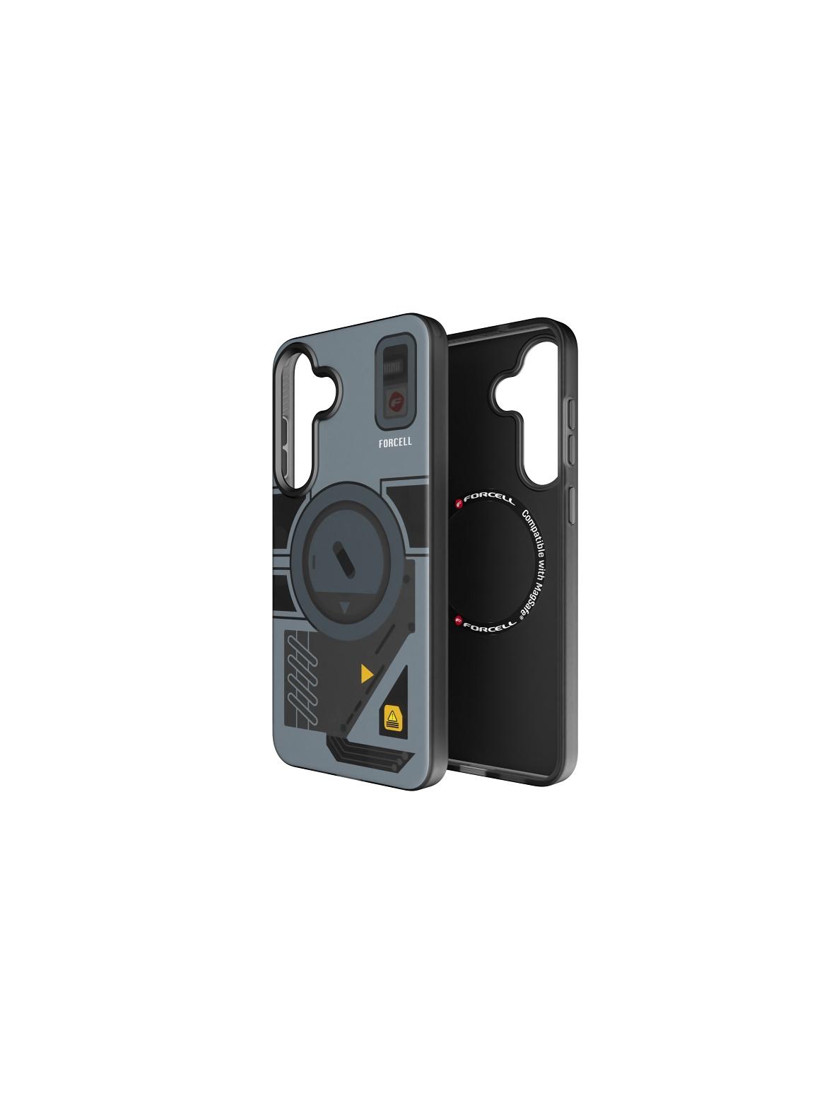Etui na Samsung S25 PLUS Forcell F-Protect Levels Dual Layer 4D technology zgodny z MagSafe Military Drop-Test cyber grey