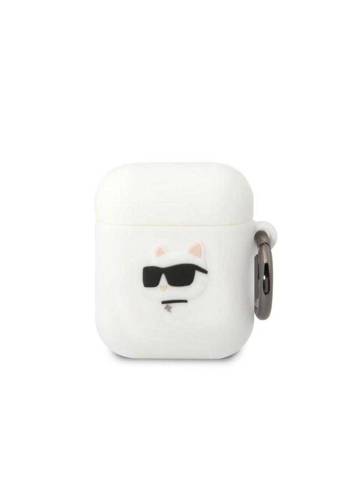 KARL LAGERFELD futerał do APPLE Airpods 1 / 2 KLA2RUNCHH (3D Sil NFT Choupette) biały