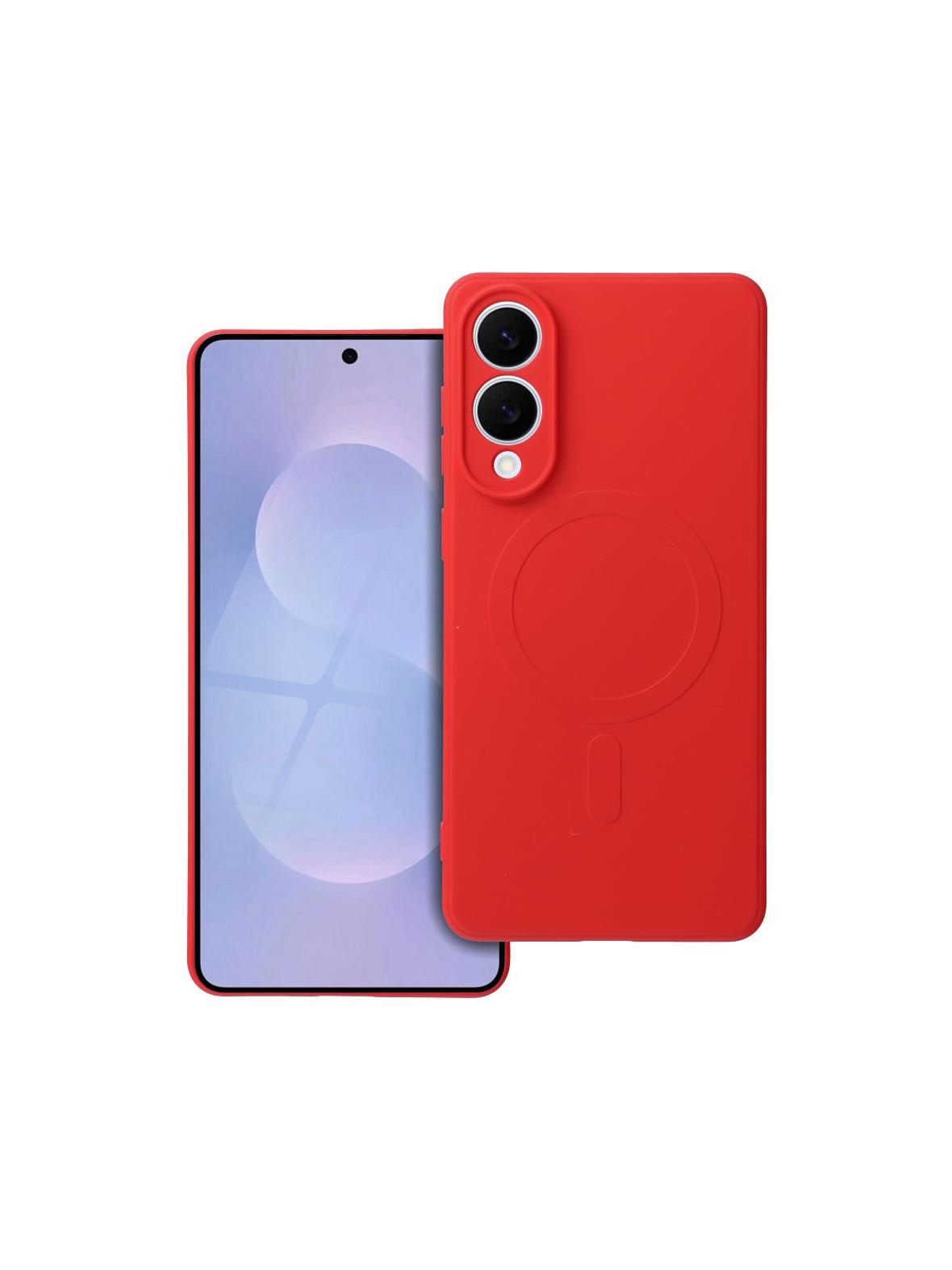 Futerał SILICONE MAG COVER kompatybilny z MagSafe do SAMSUNG S25 EDGE czerwony
