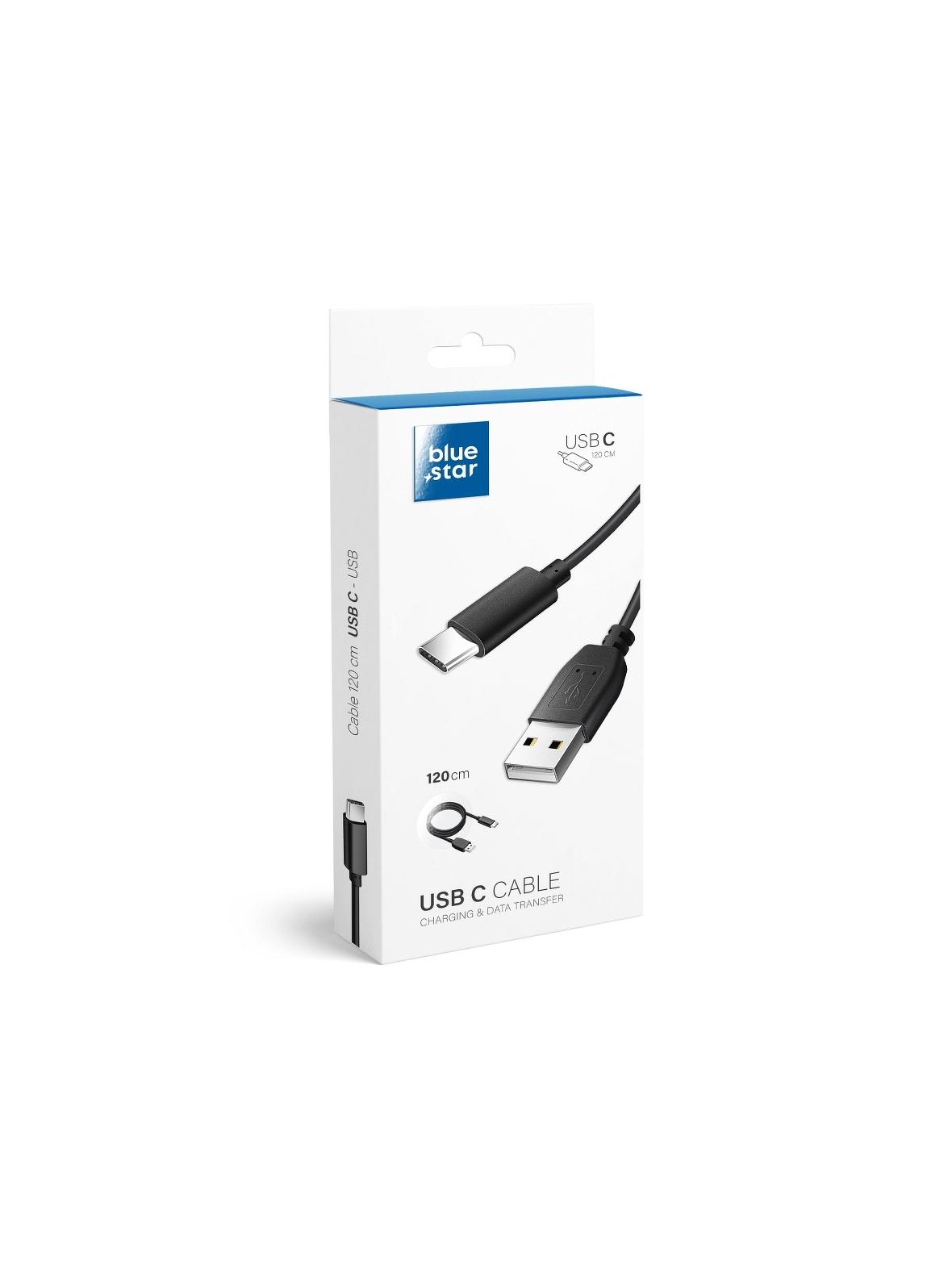 Kabel USB A do USB C Blue Star Lite 3A 1,2 m czarny