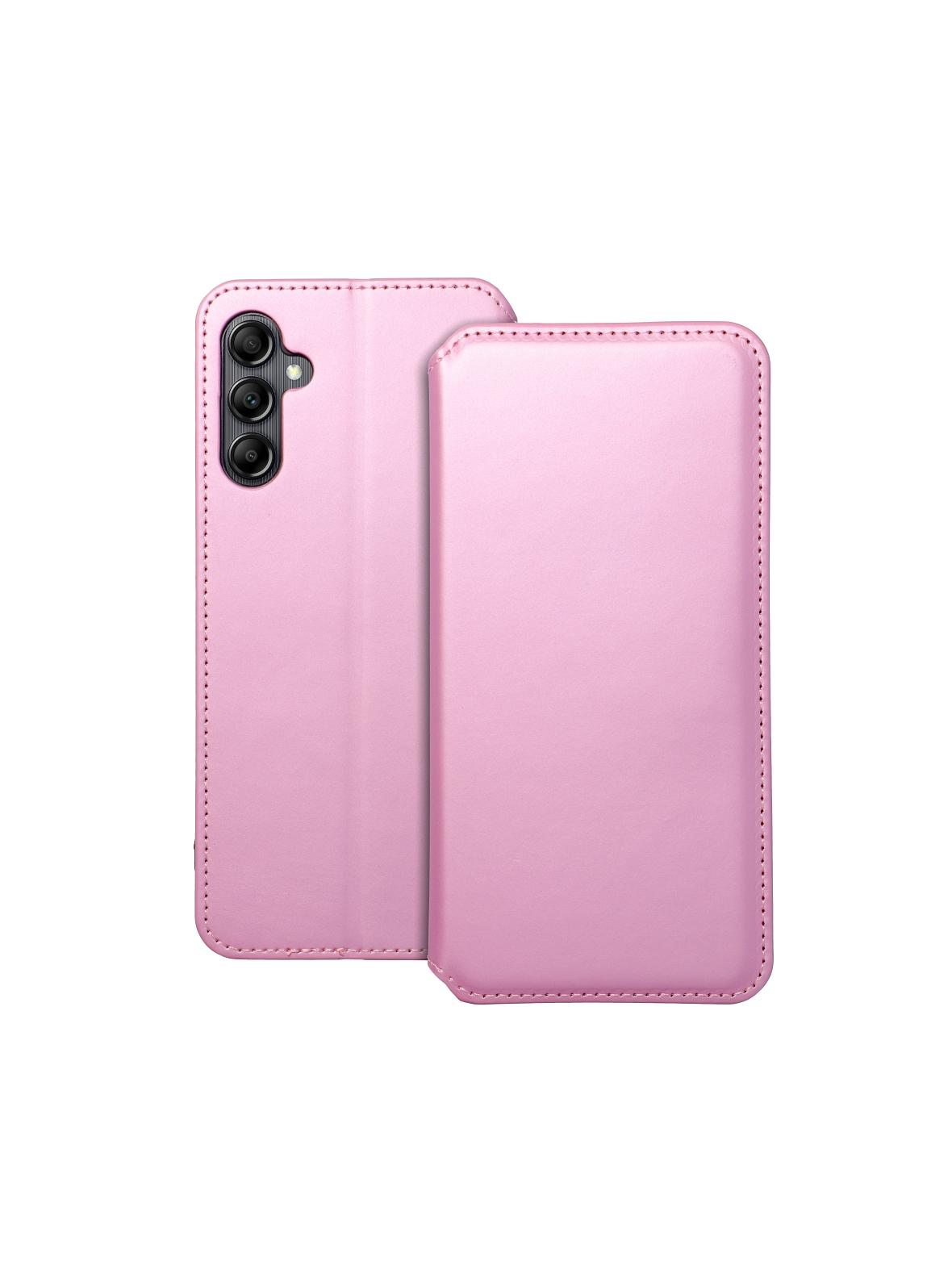 Kabura DUAL POCKET Book do SAMSUNG A14 5G jasny różowy