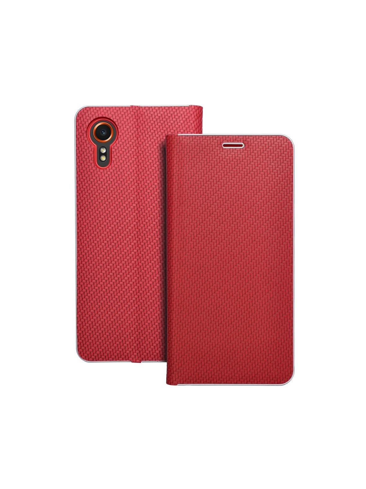 Kabura LUNA Book Carbon do SAMSUNG Xcover 7 czerwony