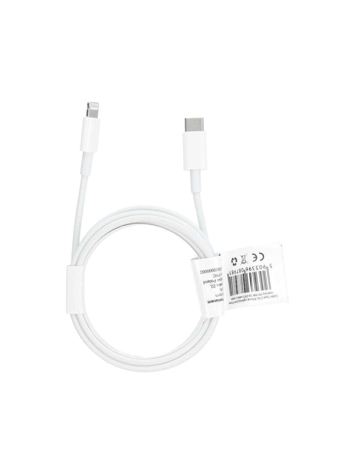 Kabel USB C do Lightning PD 2A 18W 2 m C973 biały