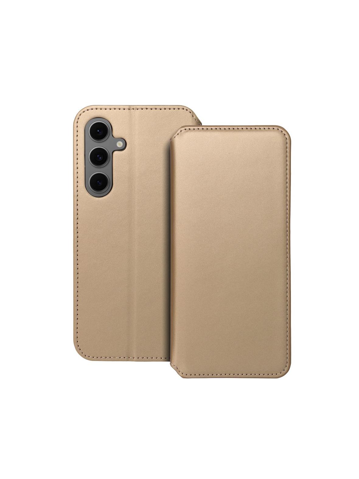 Kabura DUAL POCKET Book do SAMSUNG S24 FE złoty