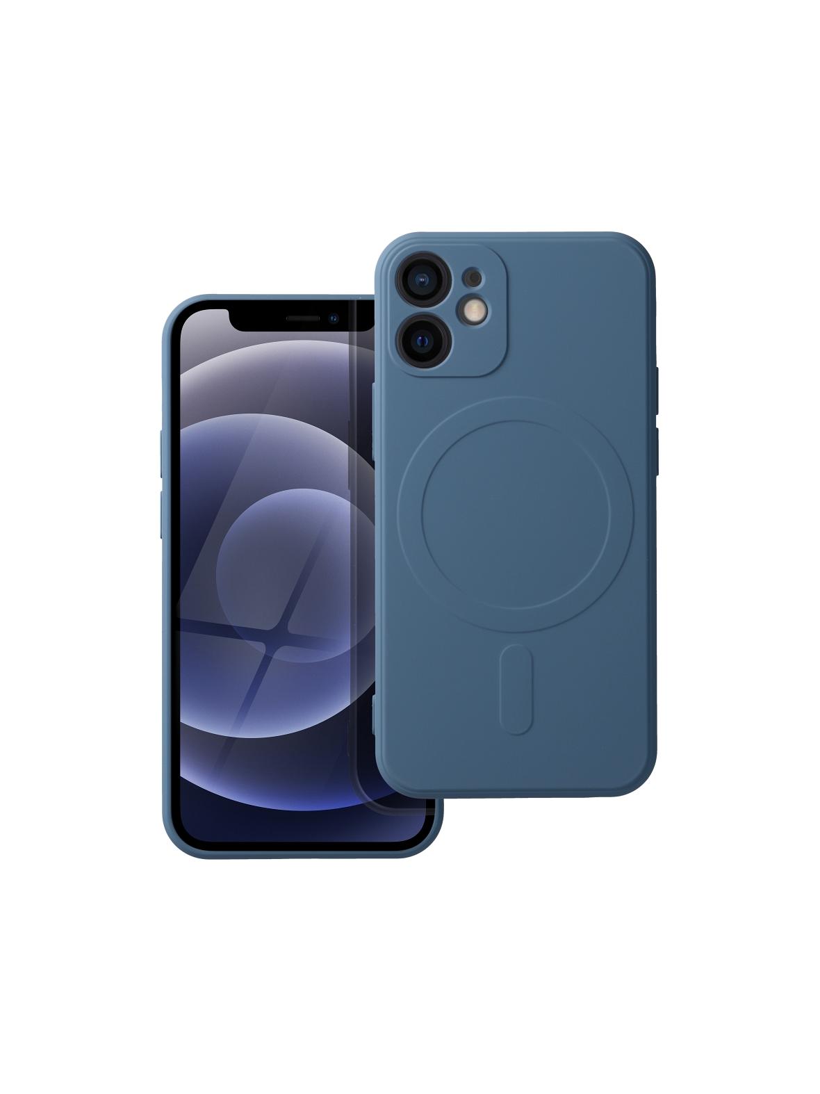 Futerał SILICONE MAG COVER kompatybilny z MagSafe do IPHONE 12 Mini niebieski
