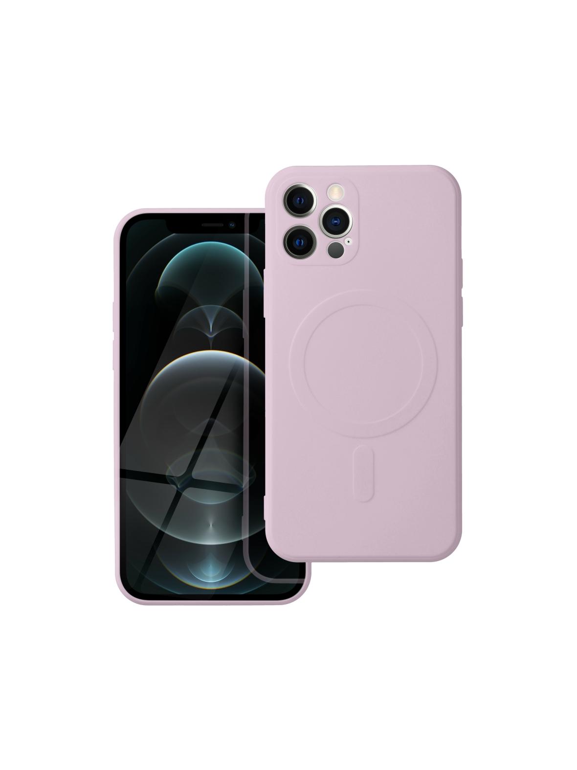 Futerał SILICONE MAG COVER kompatybilny z MagSafe do IPHONE 12 Pro Max różowy