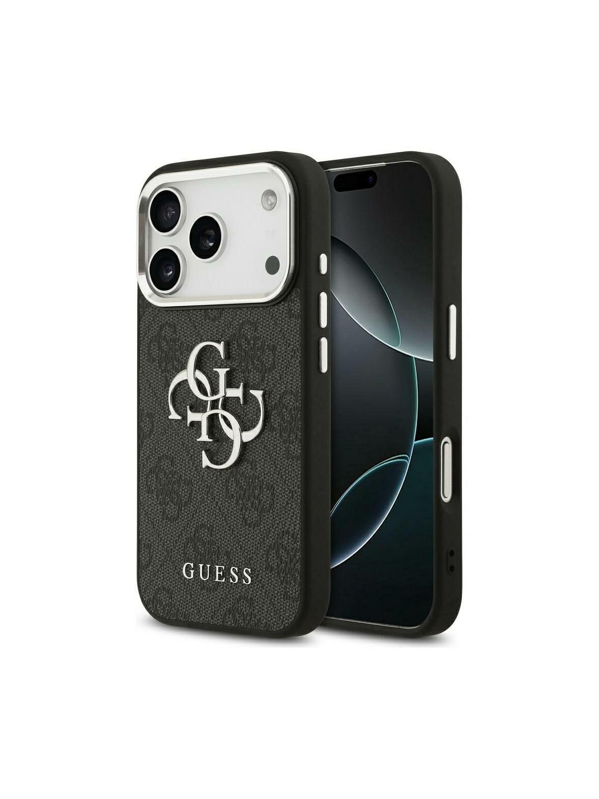 GUESS futerał do IPHONE 17 Pro Max GUHCP17XP4G4SMCK (PU W/ Big 4G Classic Logo) srebrno czarny