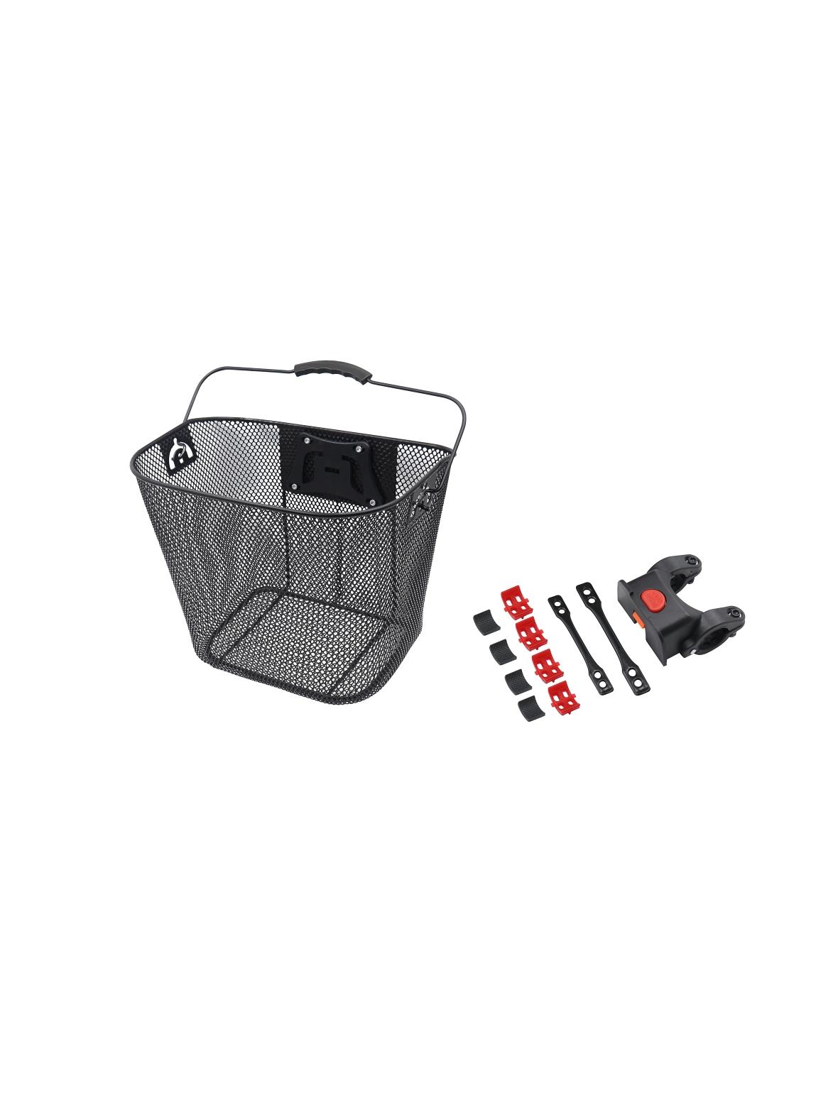 Kosz rowerowy przedni z szybkim wypinaniem FSBKT-013 czarny