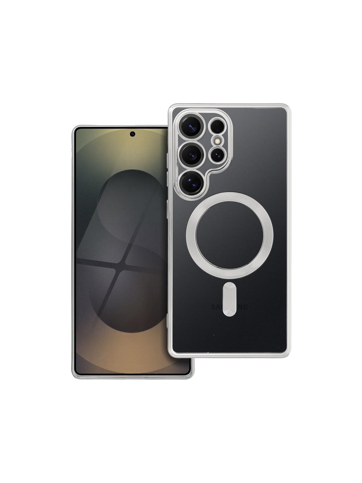 Futerał ELECTRO MAG COVER kompatybilny z MagSafe do SAMSUNG S25 Ultra srebrny