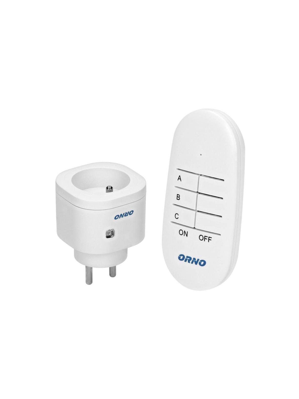 ORNO Gniazdo bezprzewodowe sterowane pilotem 1+1 mini (OR-GB-440)