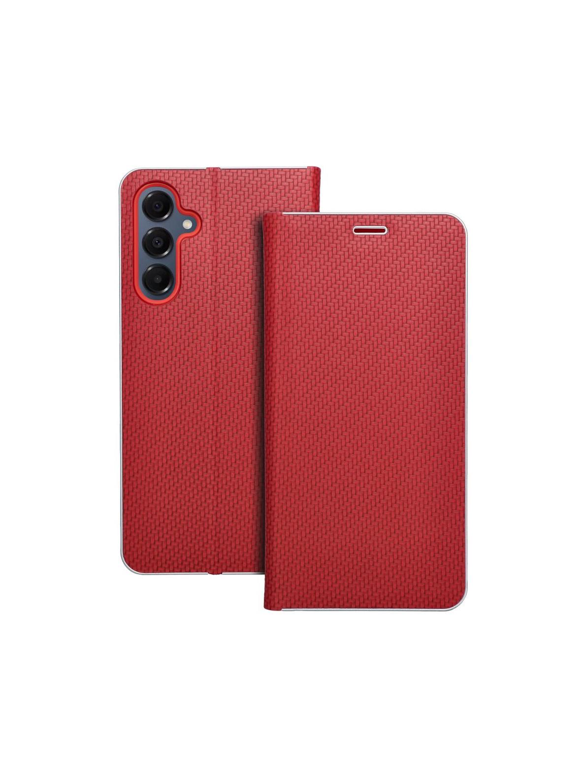 Kabura LUNA Book Carbon do SAMSUNG A16 5G czerwony