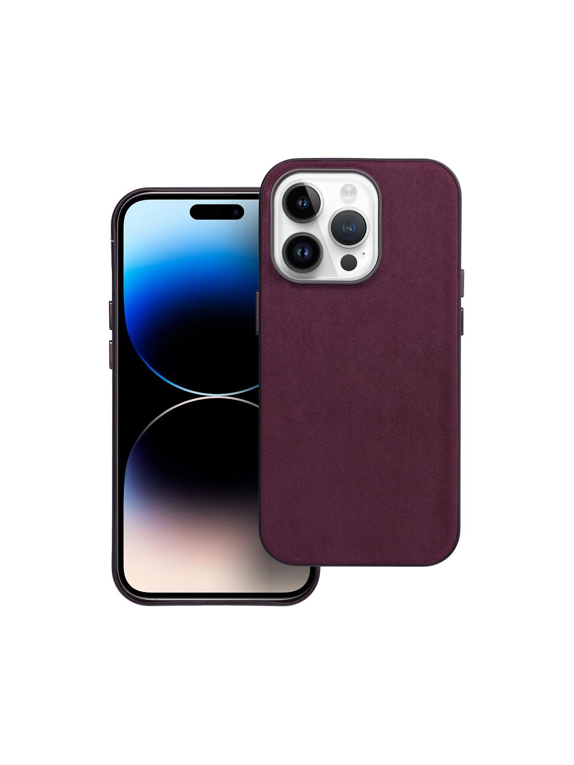 Futerał WOVEN MAG COVER kompatybilny z MagSafe do IPHONE 14 Pro burgundowy