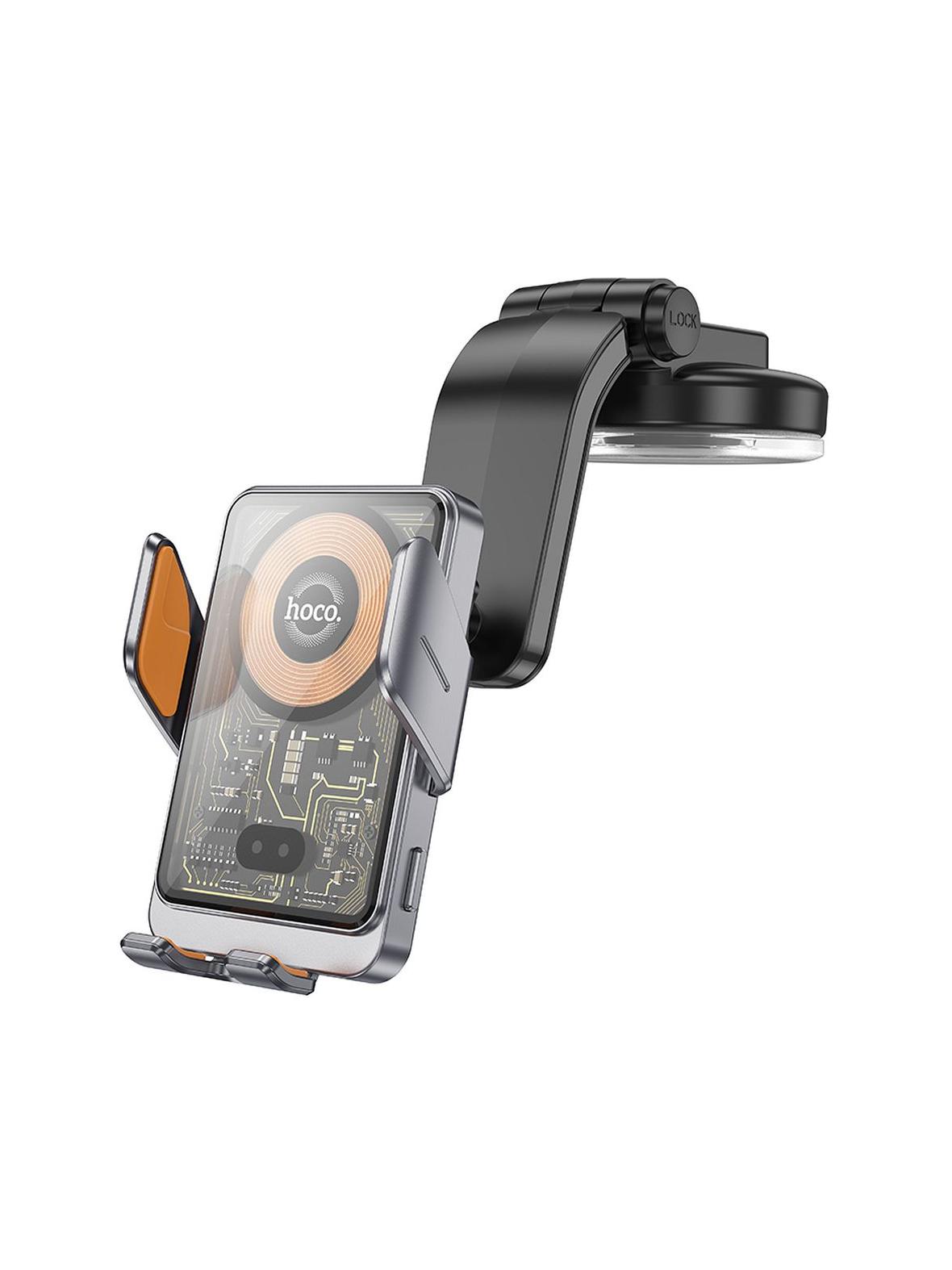 Uchwyt na telefon do samochodu indukcyjny Hoco 15 W do szyby / deski HW8 czarny