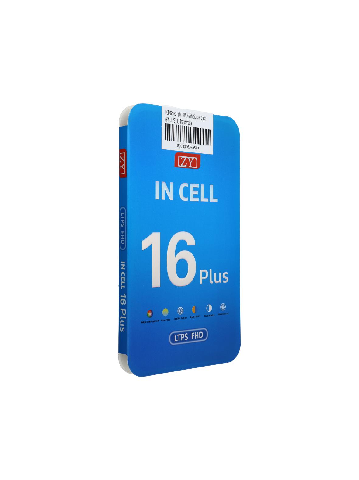 Wyświetlacz do iPhone 16 Plus z ekranem dotykowym czarnym (ZY-LTPS) IC Transferable