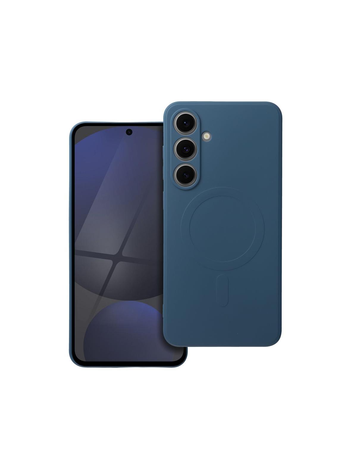 Futerał SILICONE MAG COVER kompatybilny z MagSafe do SAMSUNG S24 FE niebieski