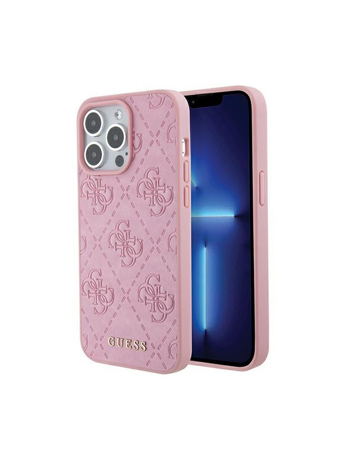 GUESS futerał do IPHONE 15 Pro GUHCP15LP4EPMP (Quilted 4G Classic) różowy