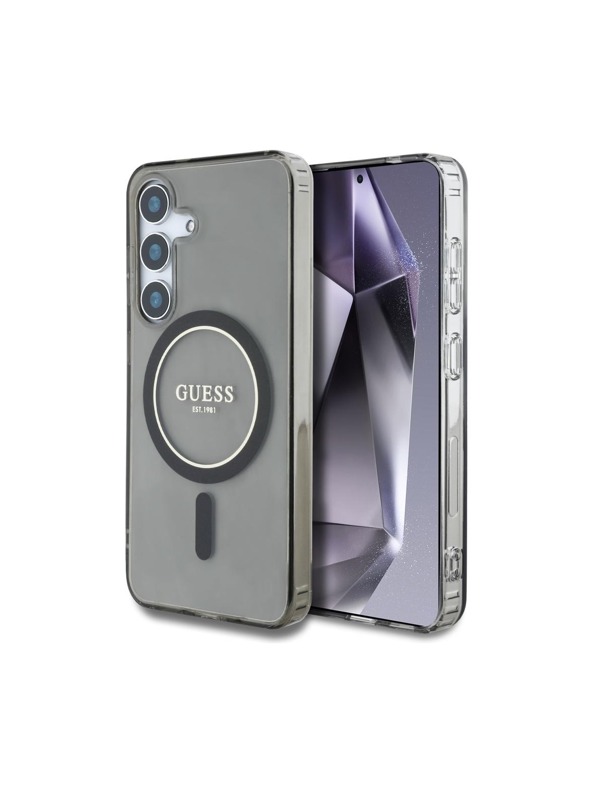 GUESS futerał do SAMSUNG S25 GUHMS25SHFGEREK (Magnetic IML Glitter Circle) czarny