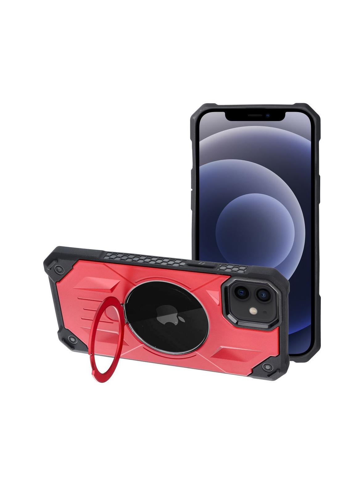 Futerał ARMOR MAG COVER kompatybilny z MagSafe do IPHONE 12 / 12 Pro czerwony