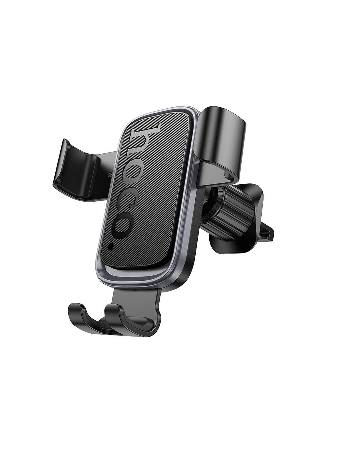 Uchwyt na telefon do samochodu grawitacyjny Hoco do kratki H80 czarno szary