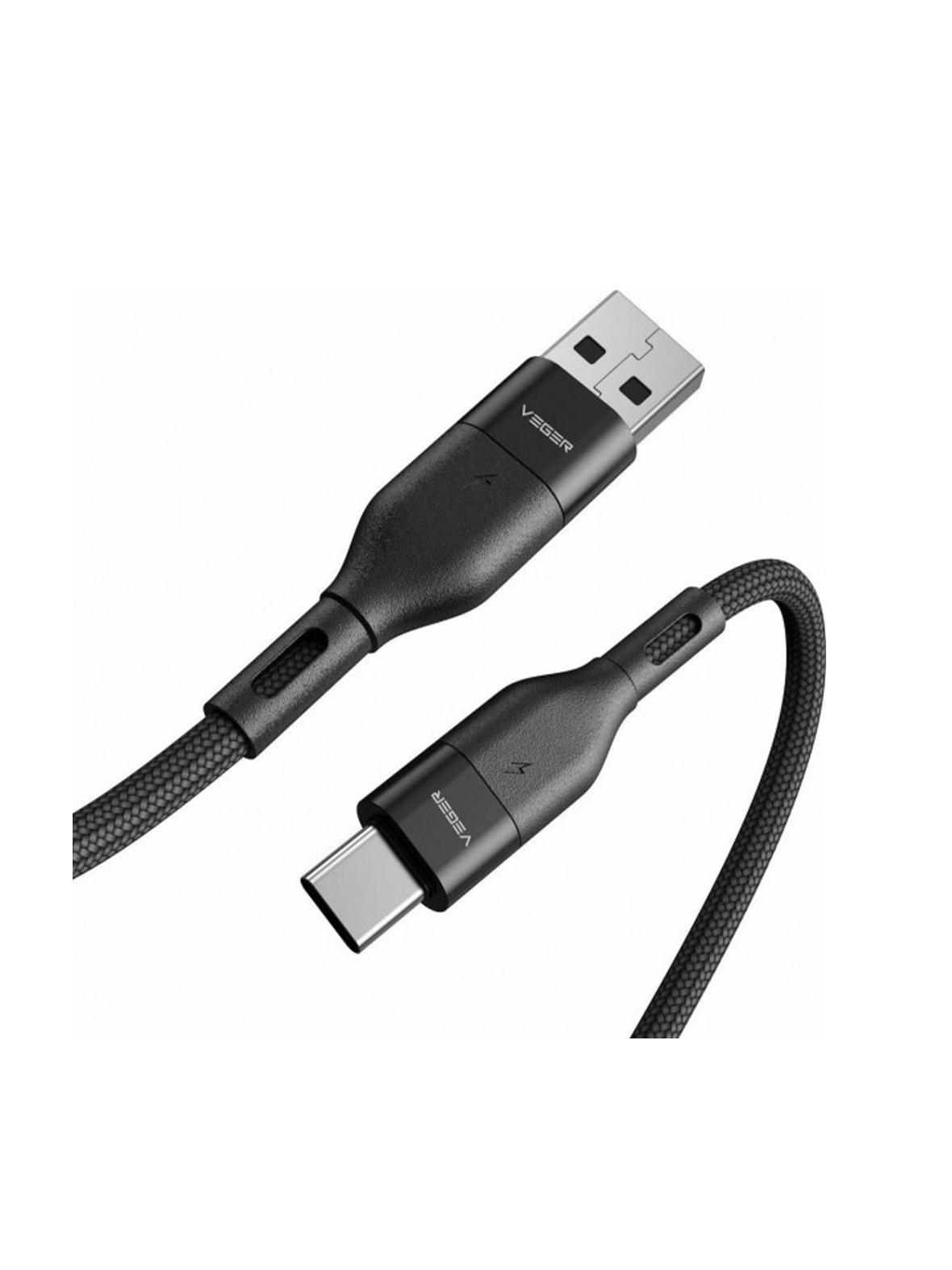 Kabel USB A do Typ C VEGER PD 5A 100W AC03 1,2 m czarny