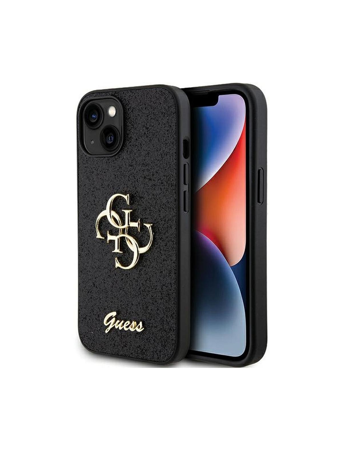 GUESS futerał do IPHONE 15 GUHCP15SHG4SGK (Fixed Glitter Big 4G) czarny