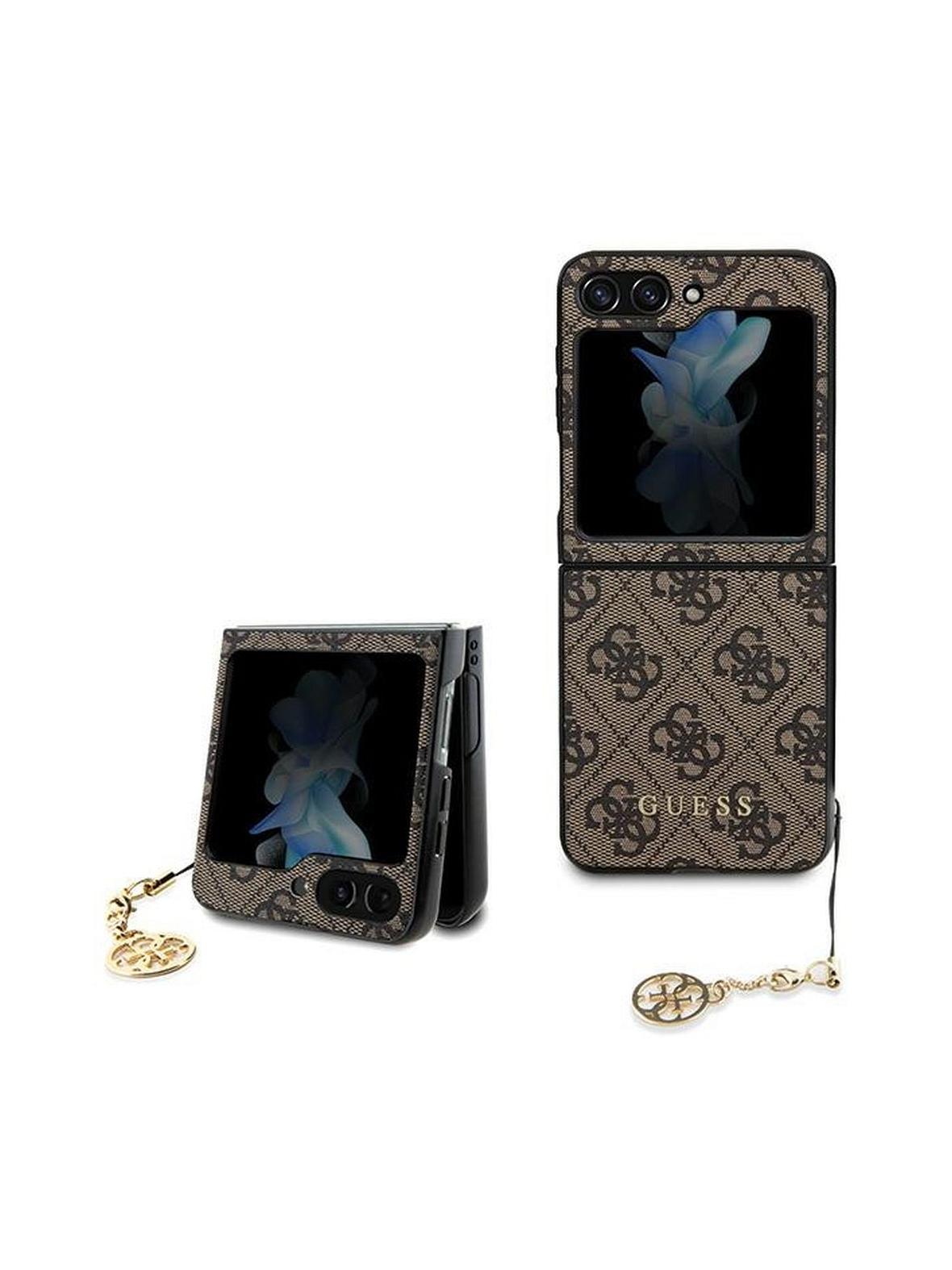 GUESS futerał do SAMSUNG Z Flip 5 GUHCZF5GF4GBR (4G Charm) brązowy