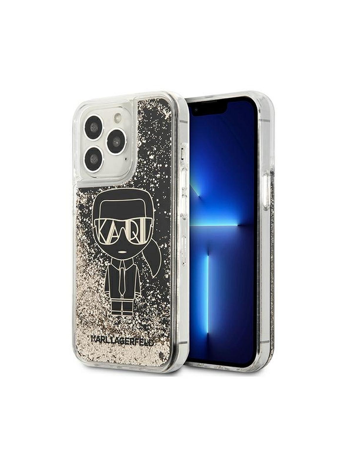 KARL LAGERFELD futerał do IPHONE 13 Pro KLHCP13LLGGKBK (Liquid Glitter Gatsby Ikonik) czarny