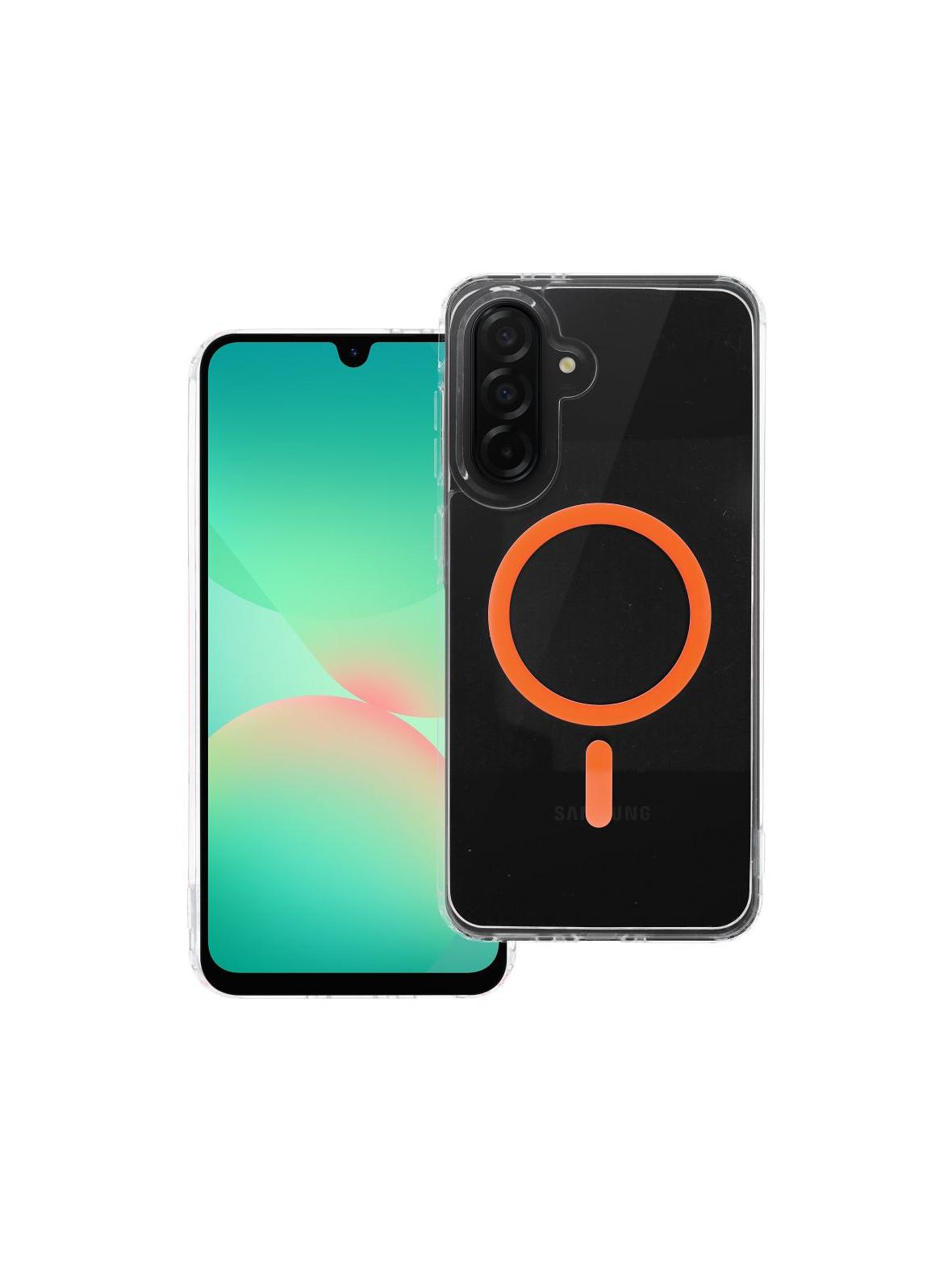 Drop Glue Colorful Ring Mag Cover kompatybilny z MagSafe pasuje do SAMSUNG A16 5G / A16 4G pomarańczowy