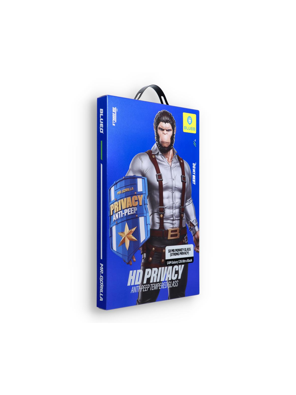 Szkło Hartowane 5D Mr. Monkey Glass - do Samsung Galaxy S26 Ultra czarny (Strong Privacy)