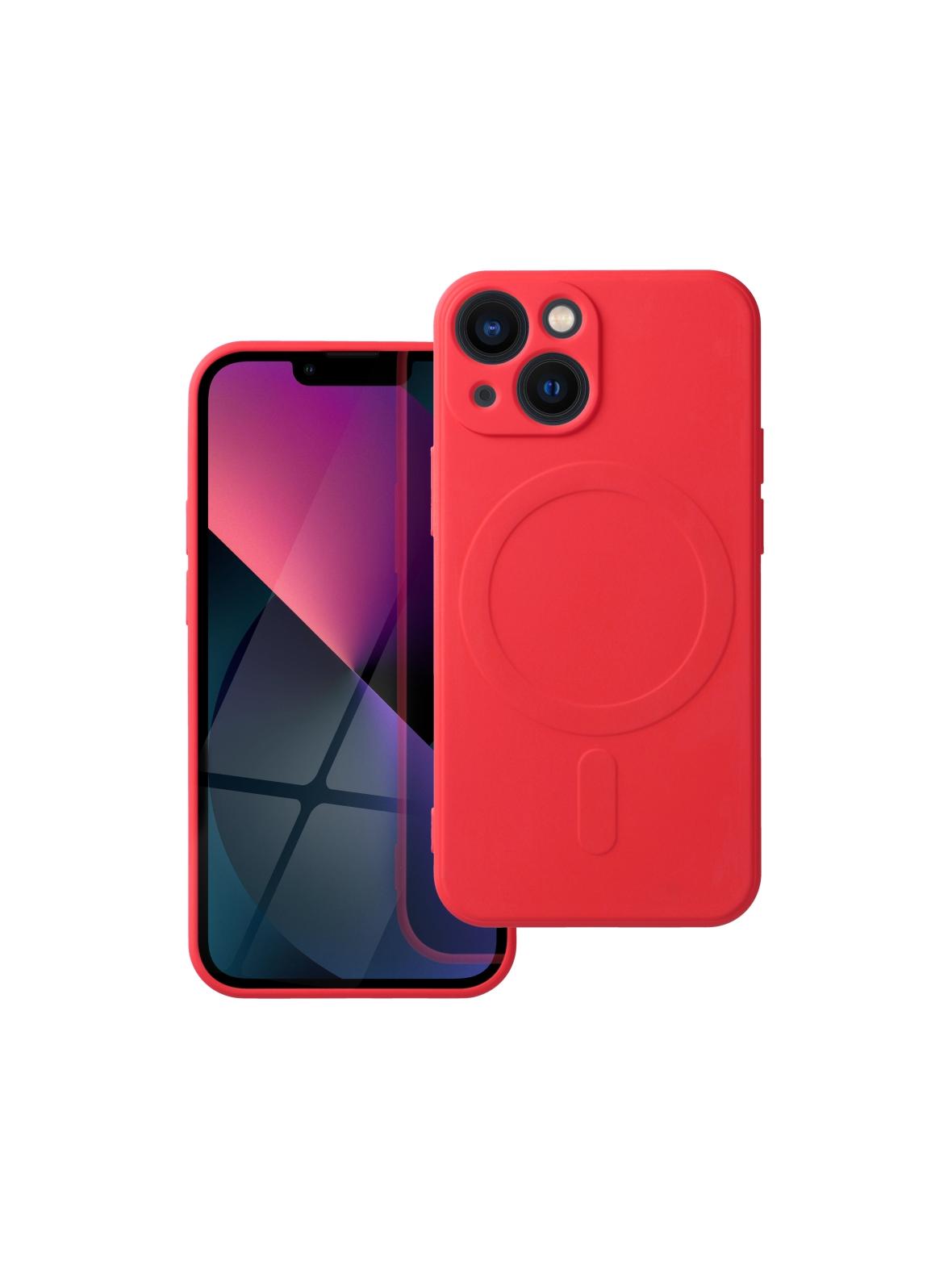 Futerał SILICONE MAG COVER kompatybilny z MagSafe do IPHONE 13 Mini czerwony
