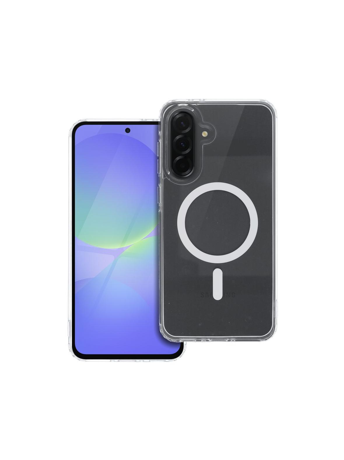 Drop Glue Colorful Ring Mag Cover kompatybilny z MagSafe pasuje do SAMSUNG A36 biały