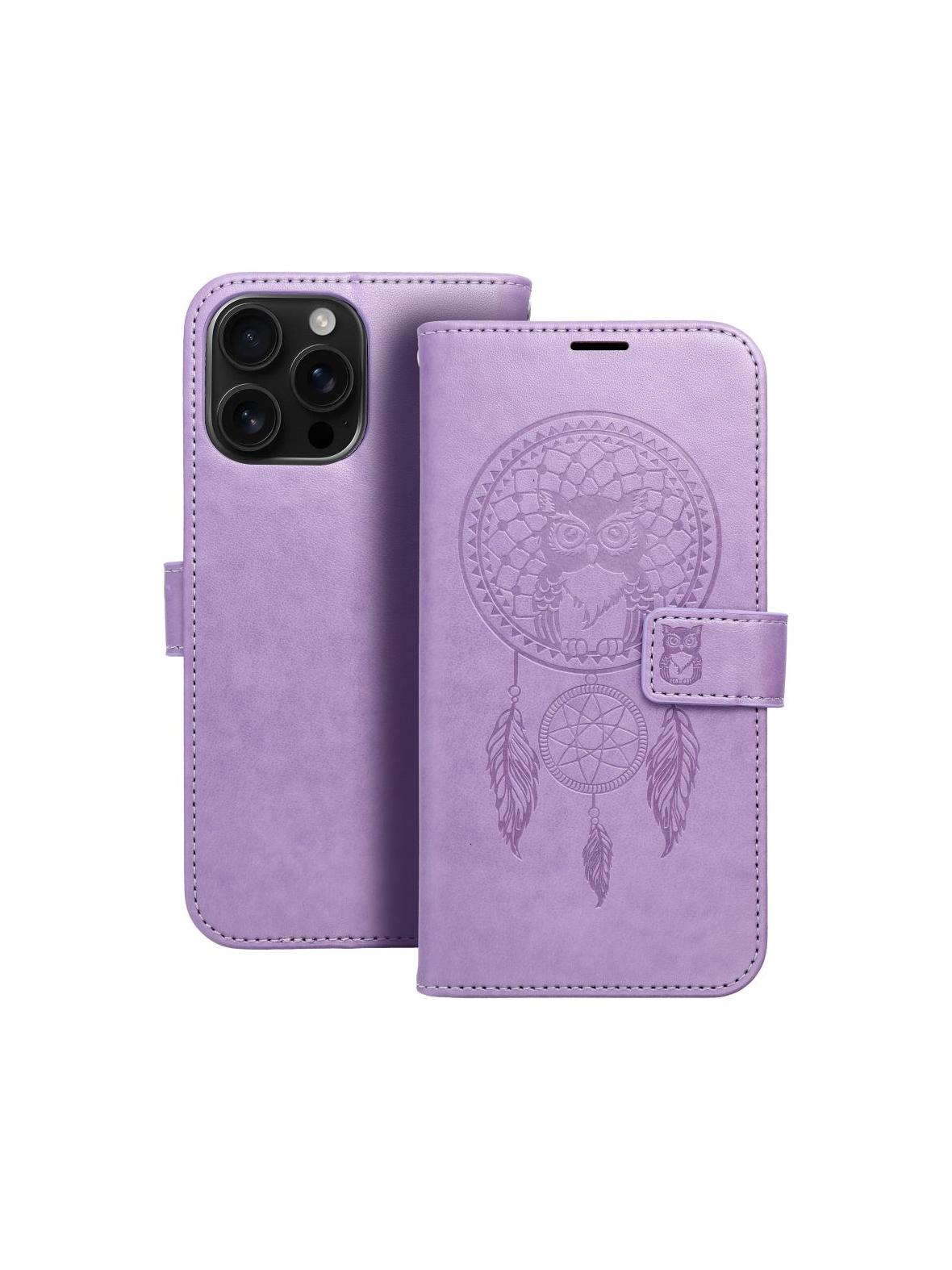 Kabura MEZZO Book do IPHONE 16 Pro Max łapacz snów fioletowy
