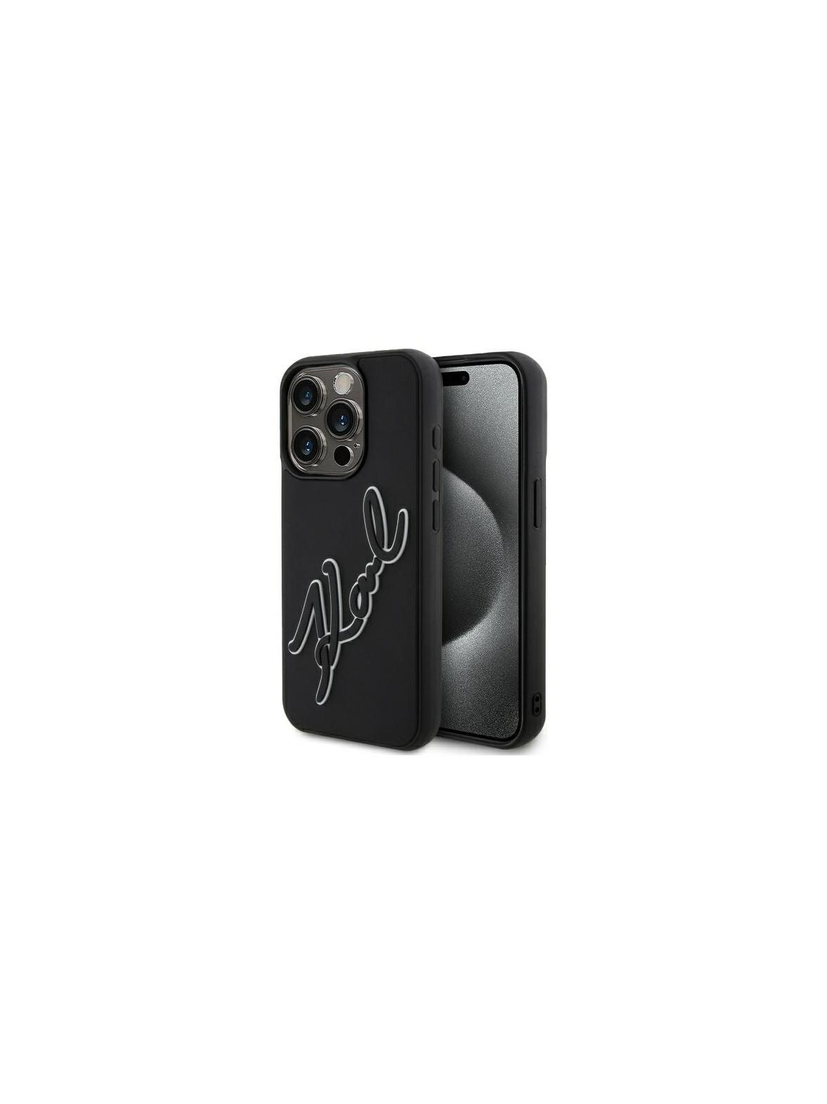 KARL LAGERFELD futerał do IPHONE 15 Pro KLHCP15L3DRKSDLK (3D Rubber Signature) black