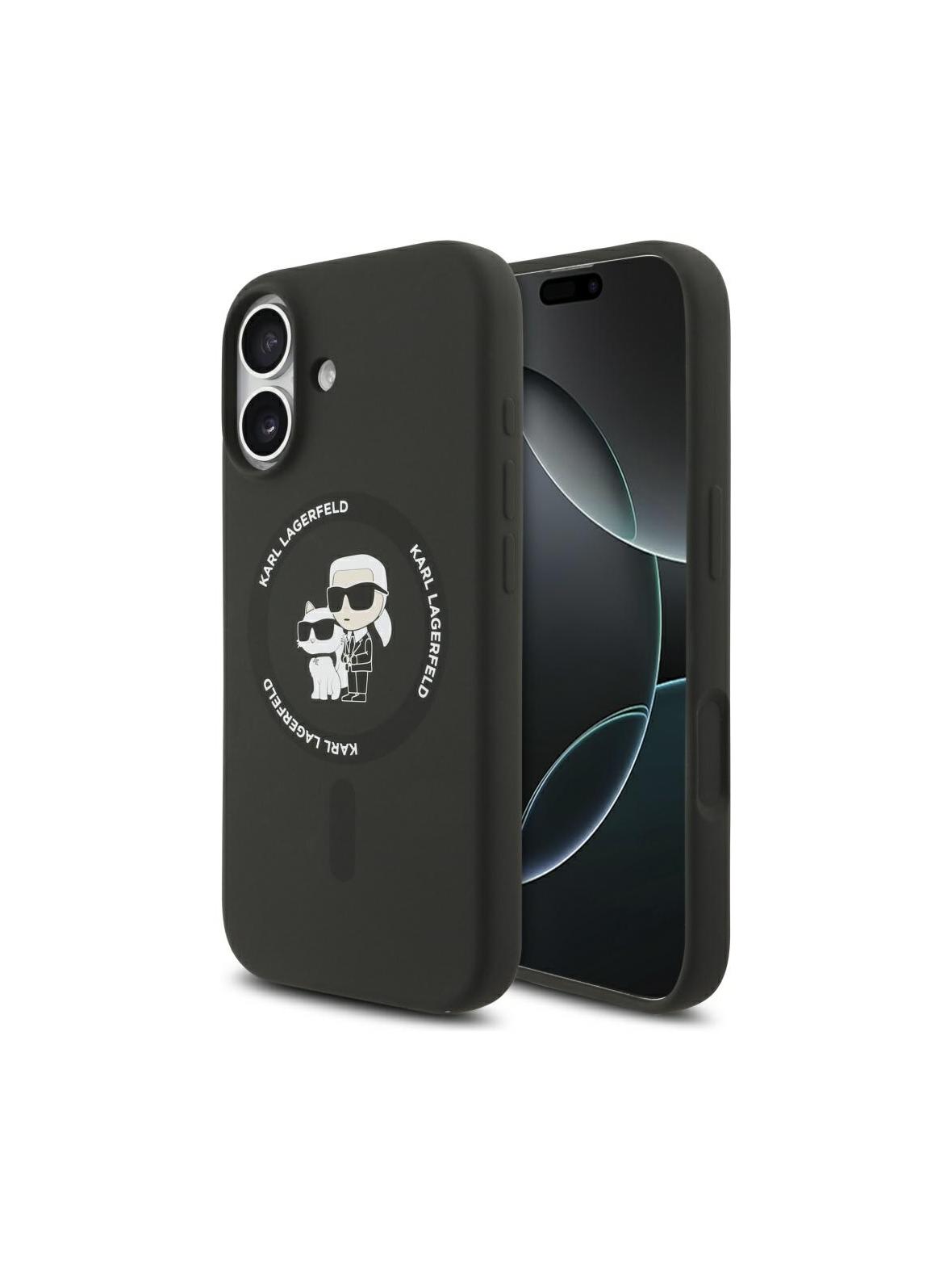 KARL LAGERFELD futerał do IPHONE 17 kompatybilny z MagSafe KLHMP17SSCMKCRHK (Silicone KC Body Ring) czarny