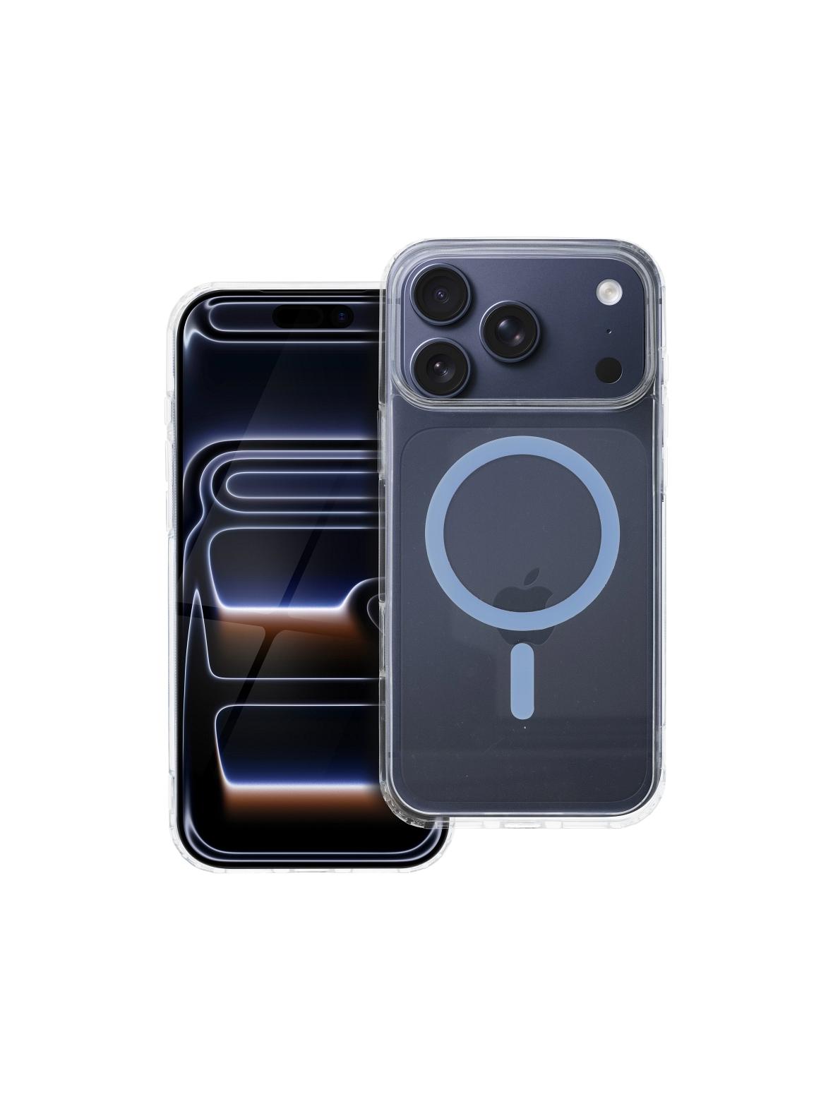 Drop Glue Colorful Ring Mag Cover kompatybilny z MagSafe pasuje do IPHONE 17 Pro Max (full ring) jasny niebieski