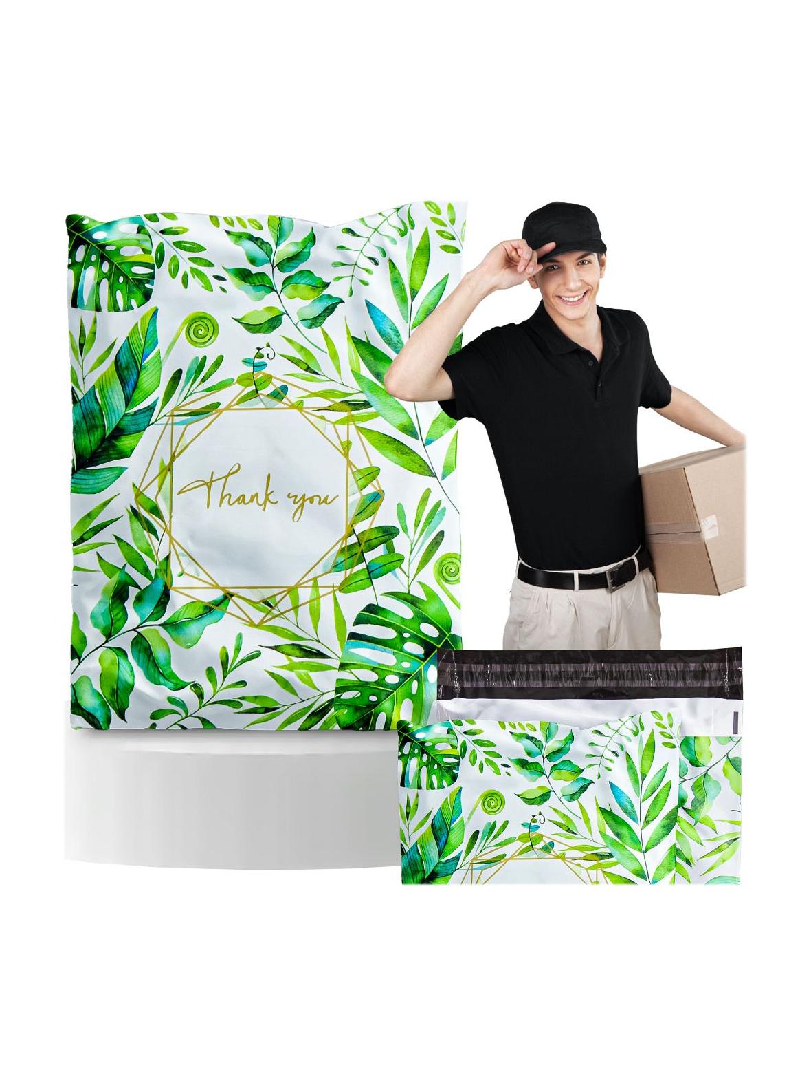 Foliopaki kurierskie koperty foliowe 255 x 370 mm wzór z napisem "Thank you" RC131 50szt PAKIET wielokolorowe