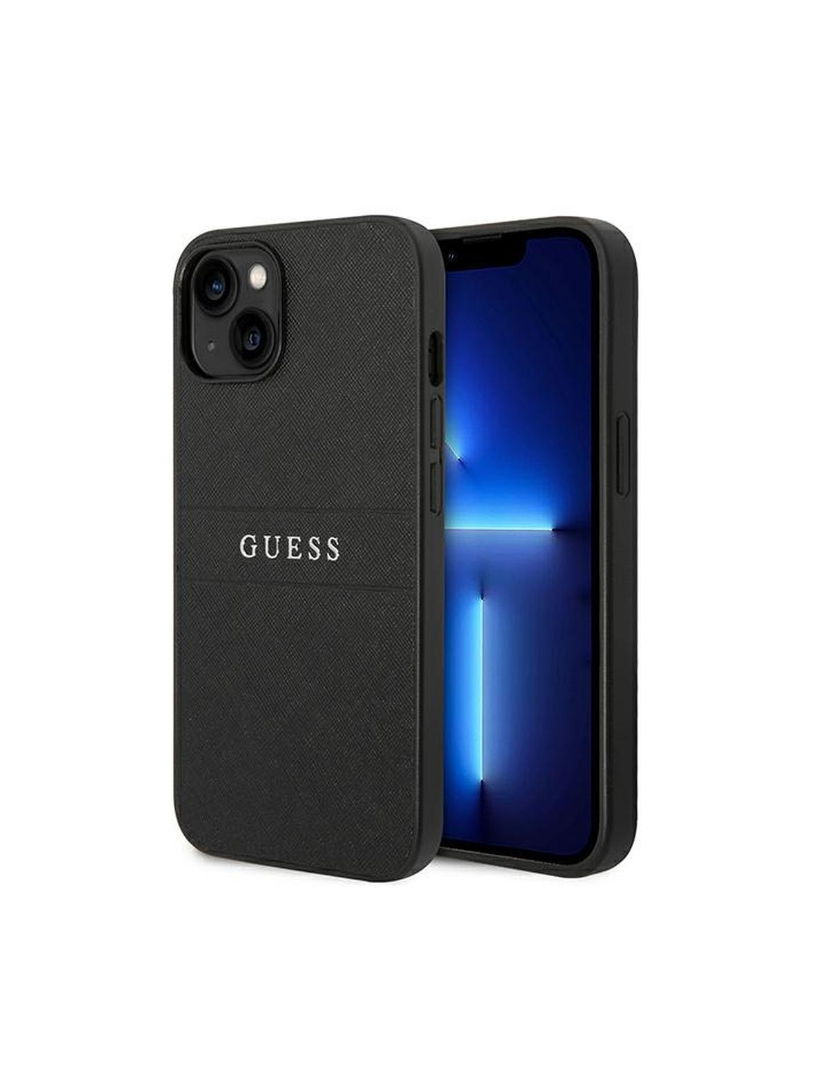 GUESS futerał do IPHONE 14 Plus GUHCP14MPSASBBK (Saffiano With Metal Logo) czarny