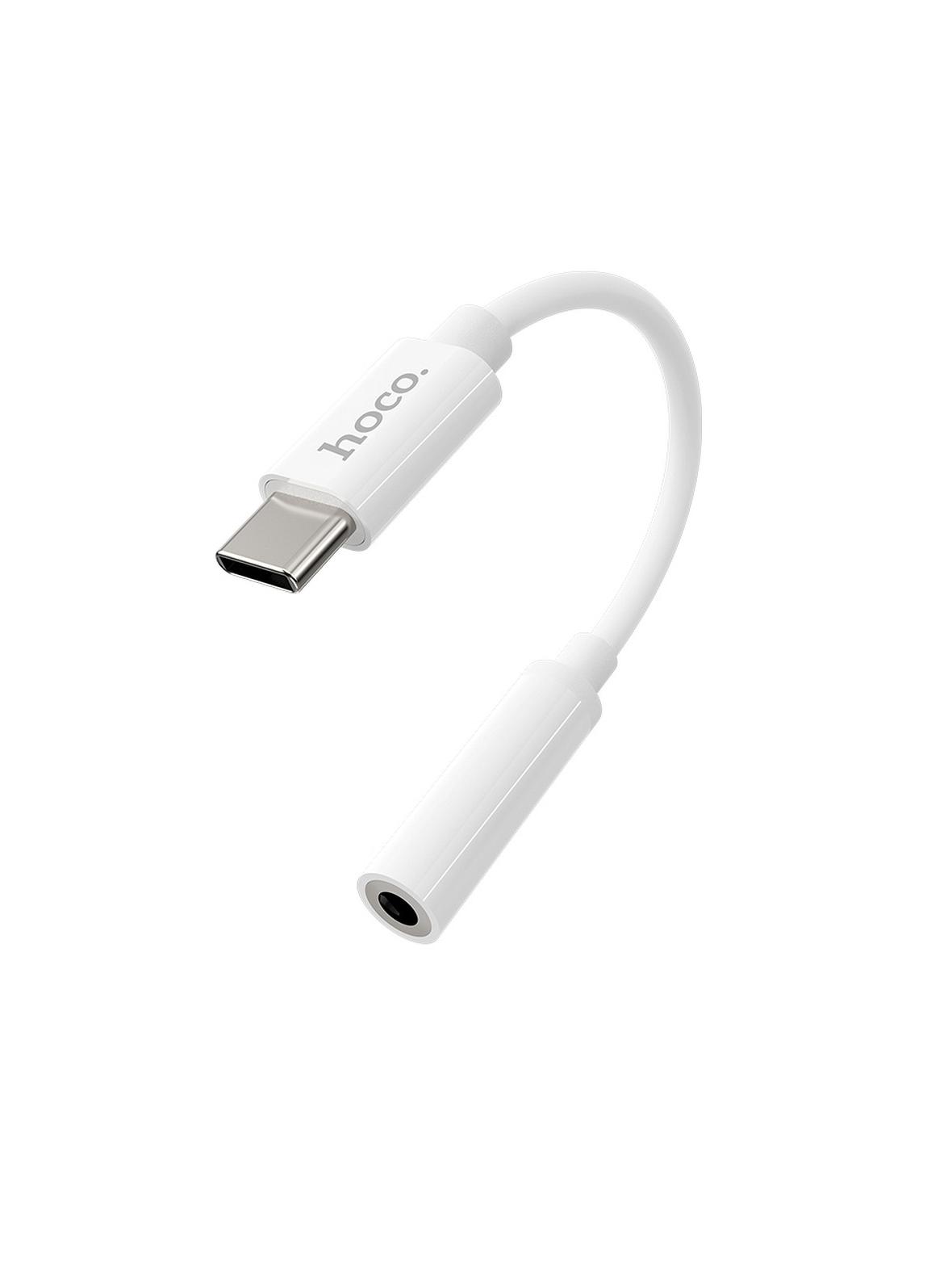Adapter AUX USB C do Jack 3,5 mm Hoco LS30 biały