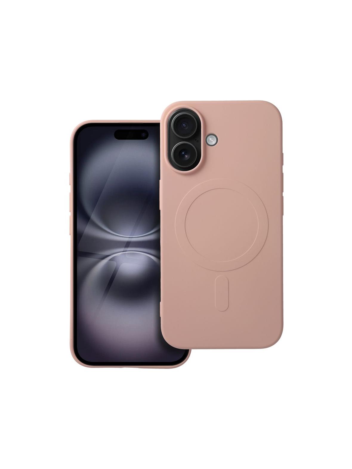 Futerał SILICONE MAG COVER (big hole) kompatybilny z MagSafe do IPHONE 16 różowy