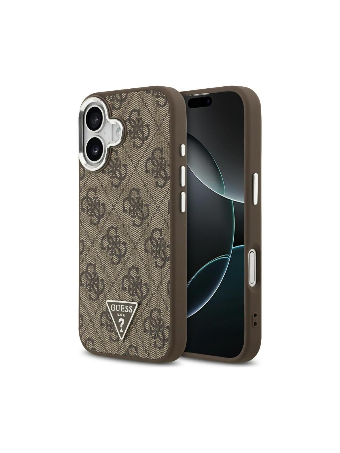 GUESS futerał do IPHONE 17 kompatybilny z MagSafe GUHMP17SP4TSRCMW (PU 4G W/Triangle Logo SL) brązowy