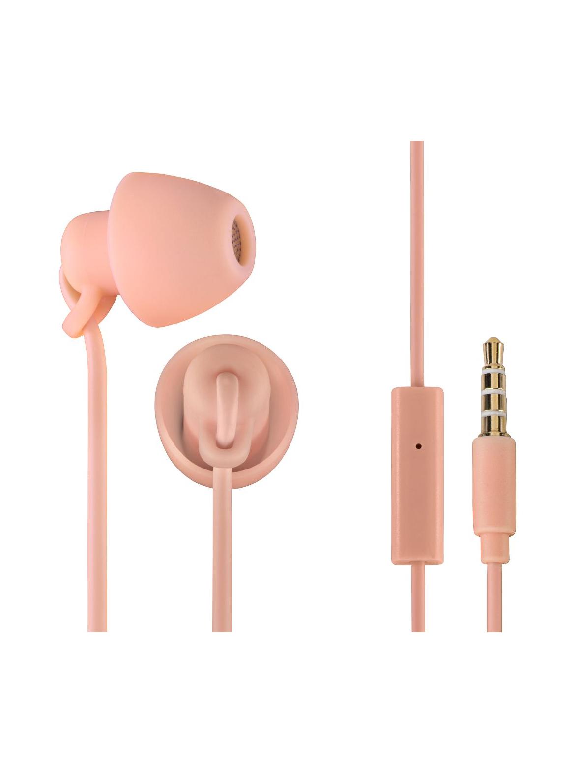 THOMSON słuchawki przewodowe Jack 3,5 mm z mikrofonem EAR3008 jasno różowe