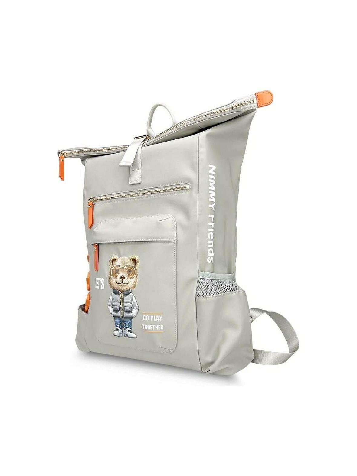 NIMMY plecak na laptop COOL&CUTE 2.0 Bear szary