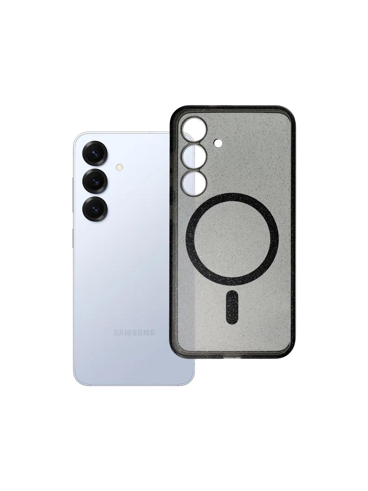 Futerał do Samsung S25 Clear Mag Cover (STR) zgodny z MagSafe czarny glitter