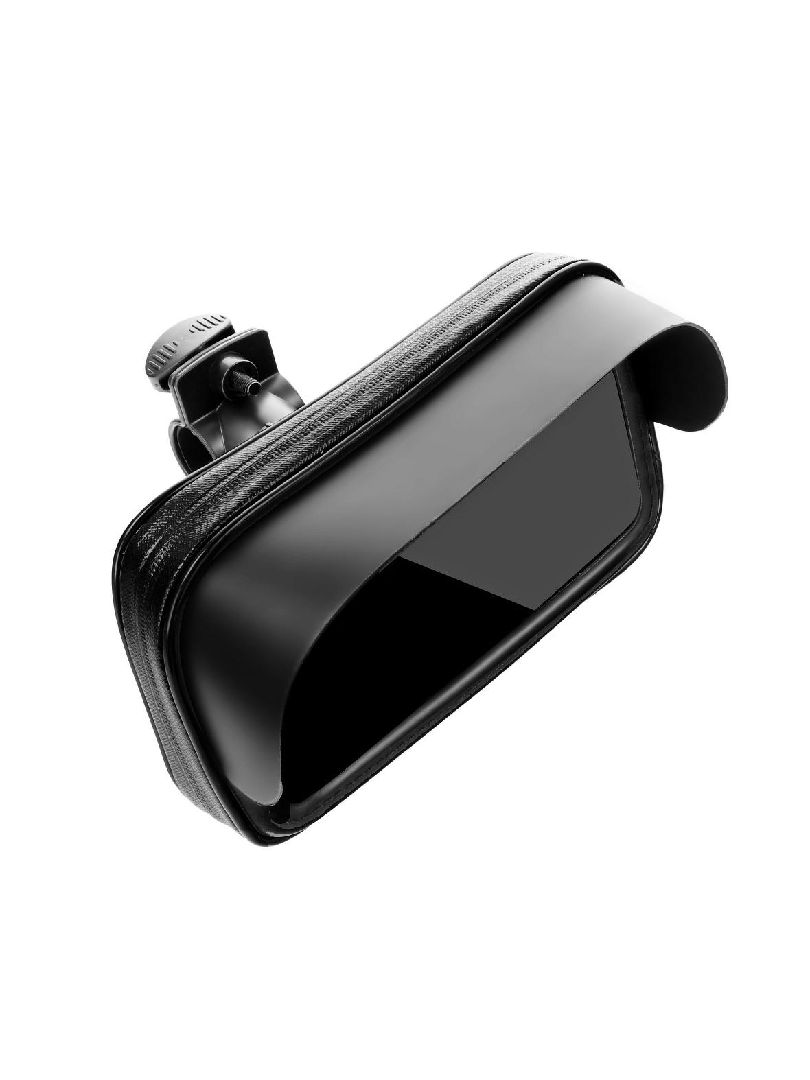 Uchwyt rowerowy na zamek wodoodporny z daszkiem ( 4,8" - 5,5" ) czarny